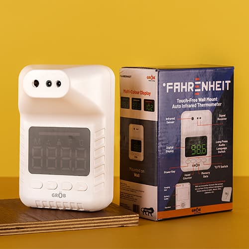 Fahrenheit wall mount touch-free infrared thermometer