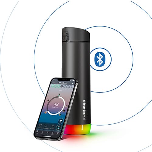 Hidratespark-Pro with mobile phone